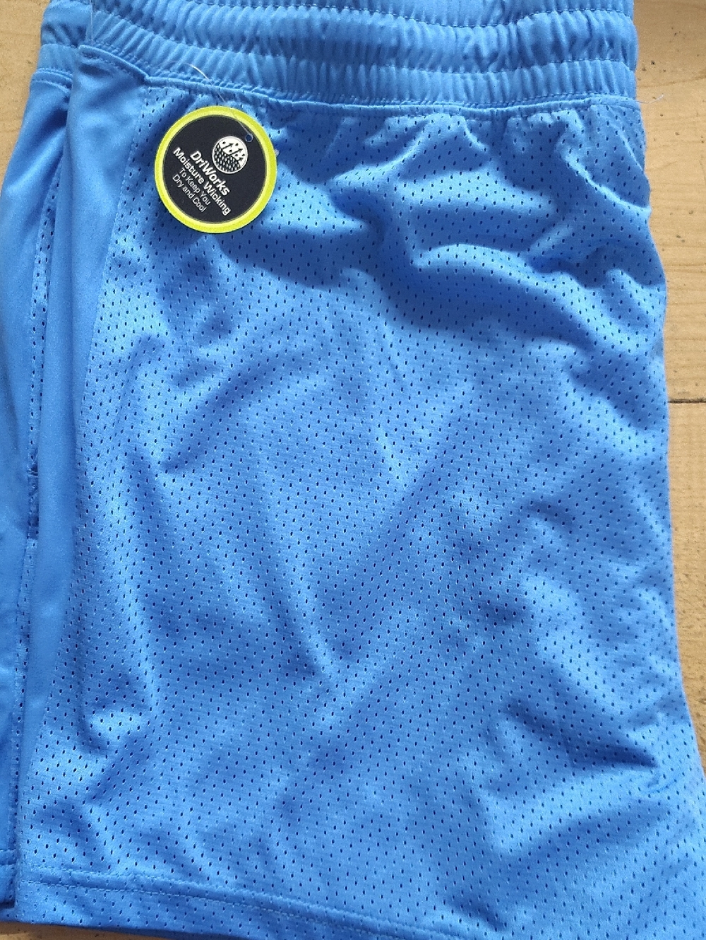 Athletic Works Light Blue Mesh Sport Shorts with Logo Tag